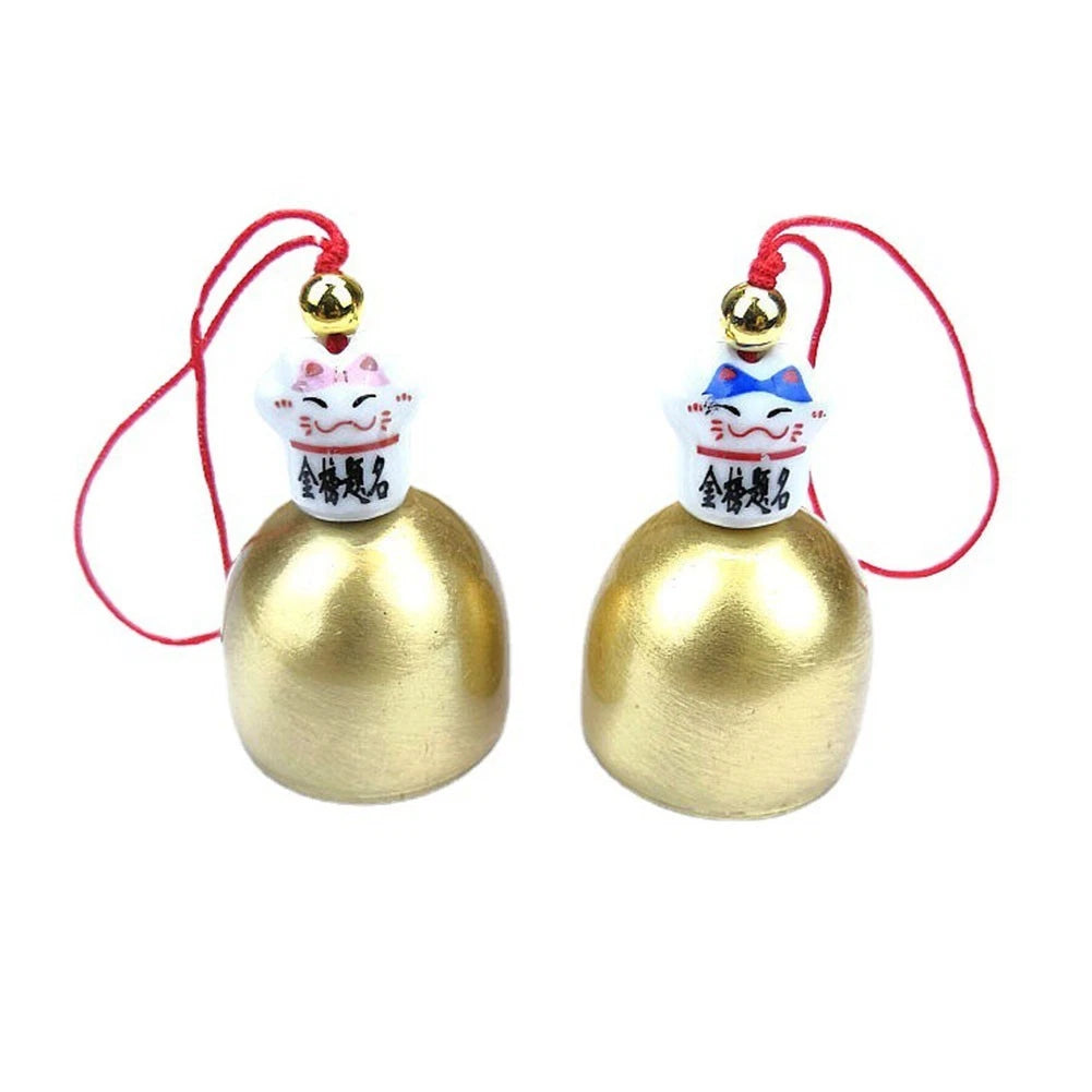 Copper Lucky Cat Pendant Wind Chime for Home Decor
