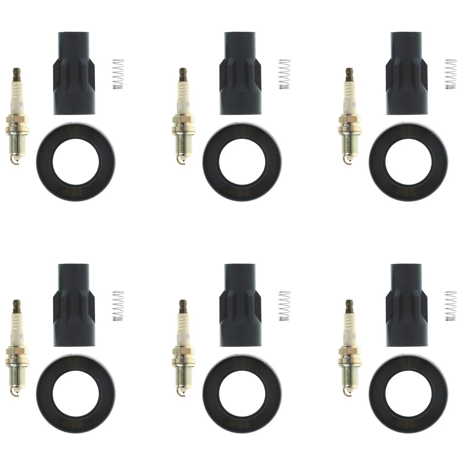 NGK 6 Laser Iridium Spark Plugs & Denso Coil Boots for Camry Solara (2000–2003)