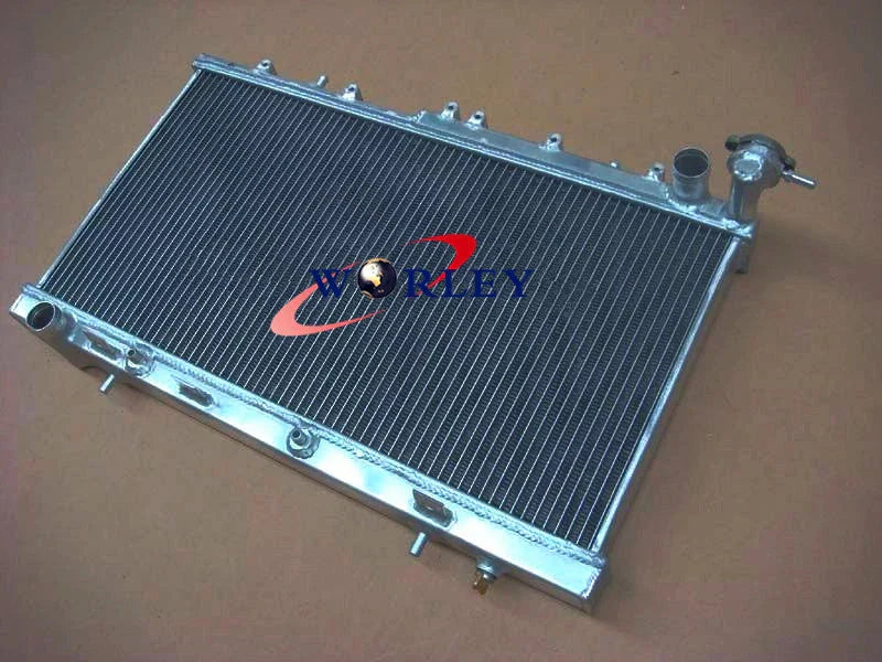 Aluminum Radiator & Black Hose for Nissan Pulsar N14 N15 GTIR SR20DET (91-00)