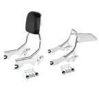 Chrome Sissy Bar Backrest Luggage Rack Docking Kit for Harley Softail (2018–2025)