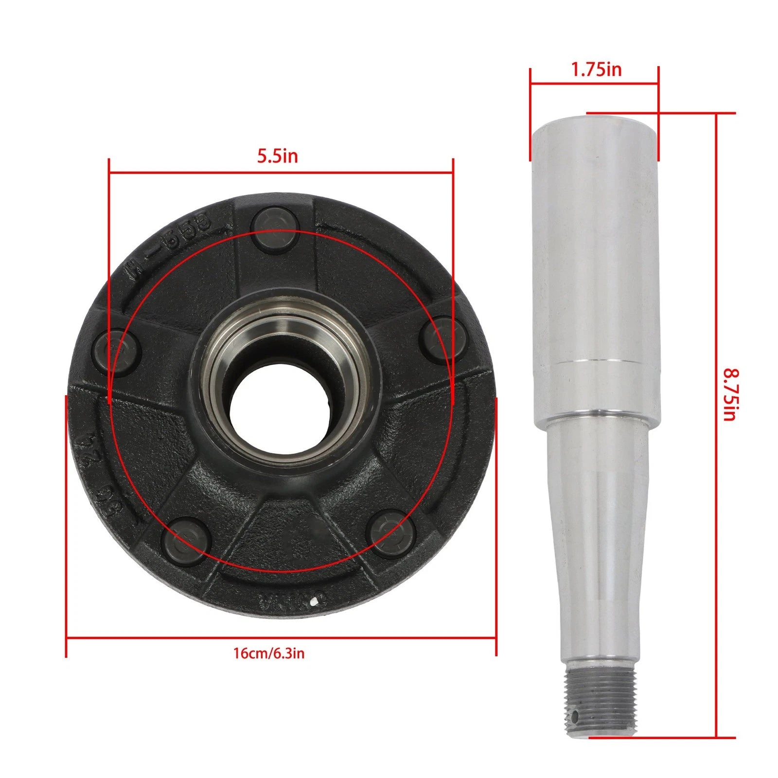 Set of 7 Trailer Hubs for Southwest Wheel R30484X (84 Spindle, 5-5.5" Bolt Circle)