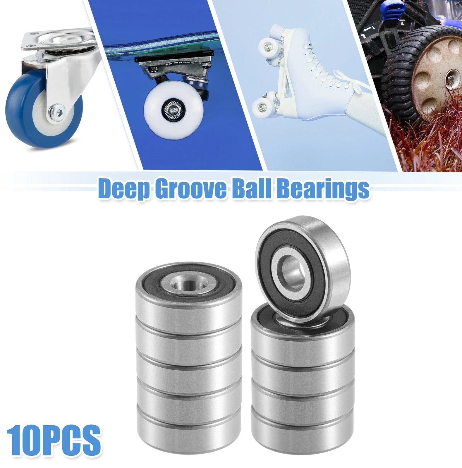 10 Pcs 6x19x6mm Double Rubber Seal Ball Bearings 626-2RS