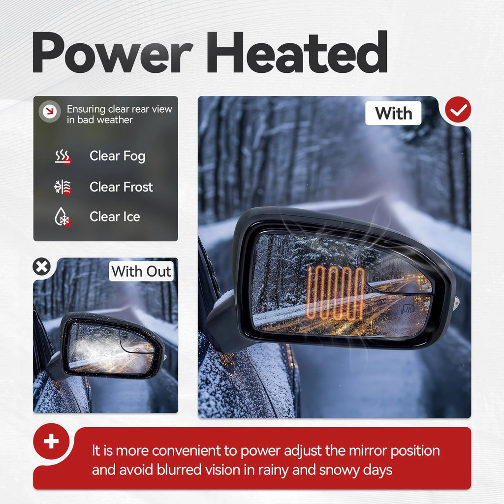 Power Mirror for Ford Fusion (2013-2016) Right Side Heated Manual Fold