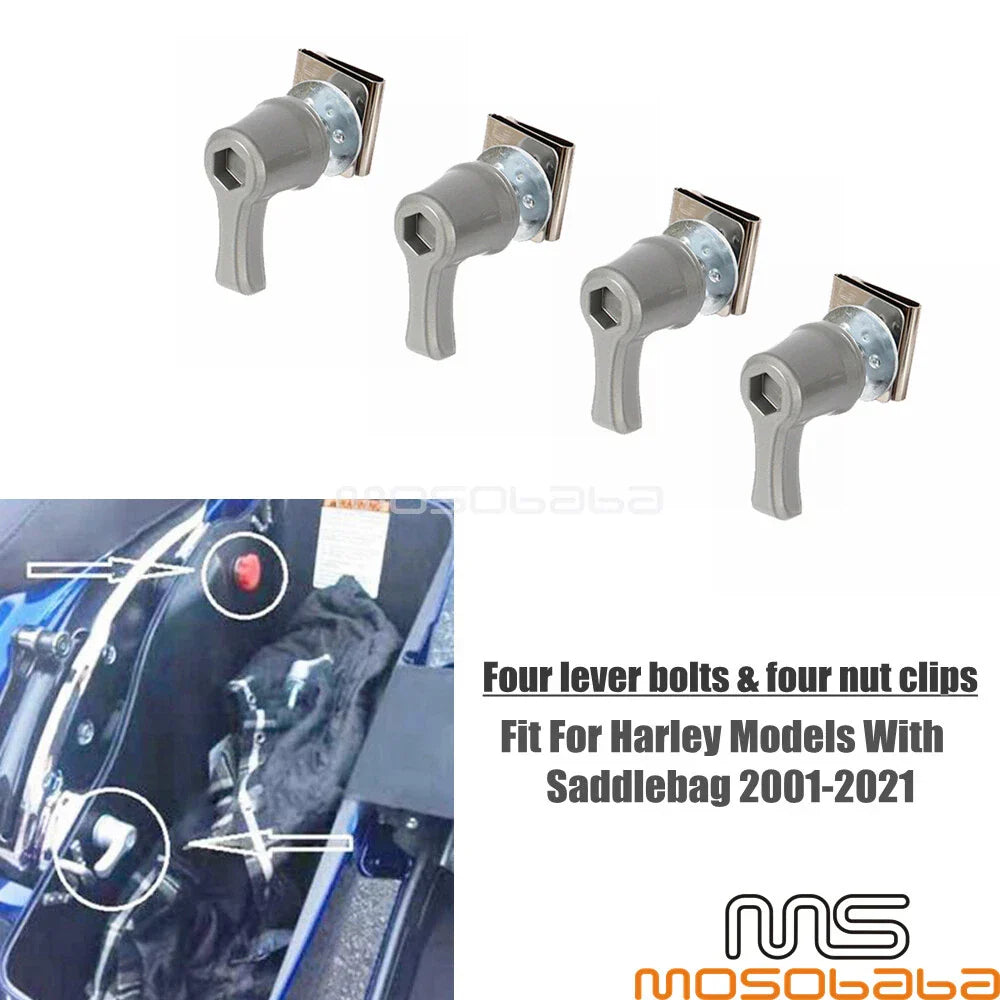 Saddlebag Lever Lock Bolts Nuts for Harley-Davidson 2001-2021 (4 pcs)