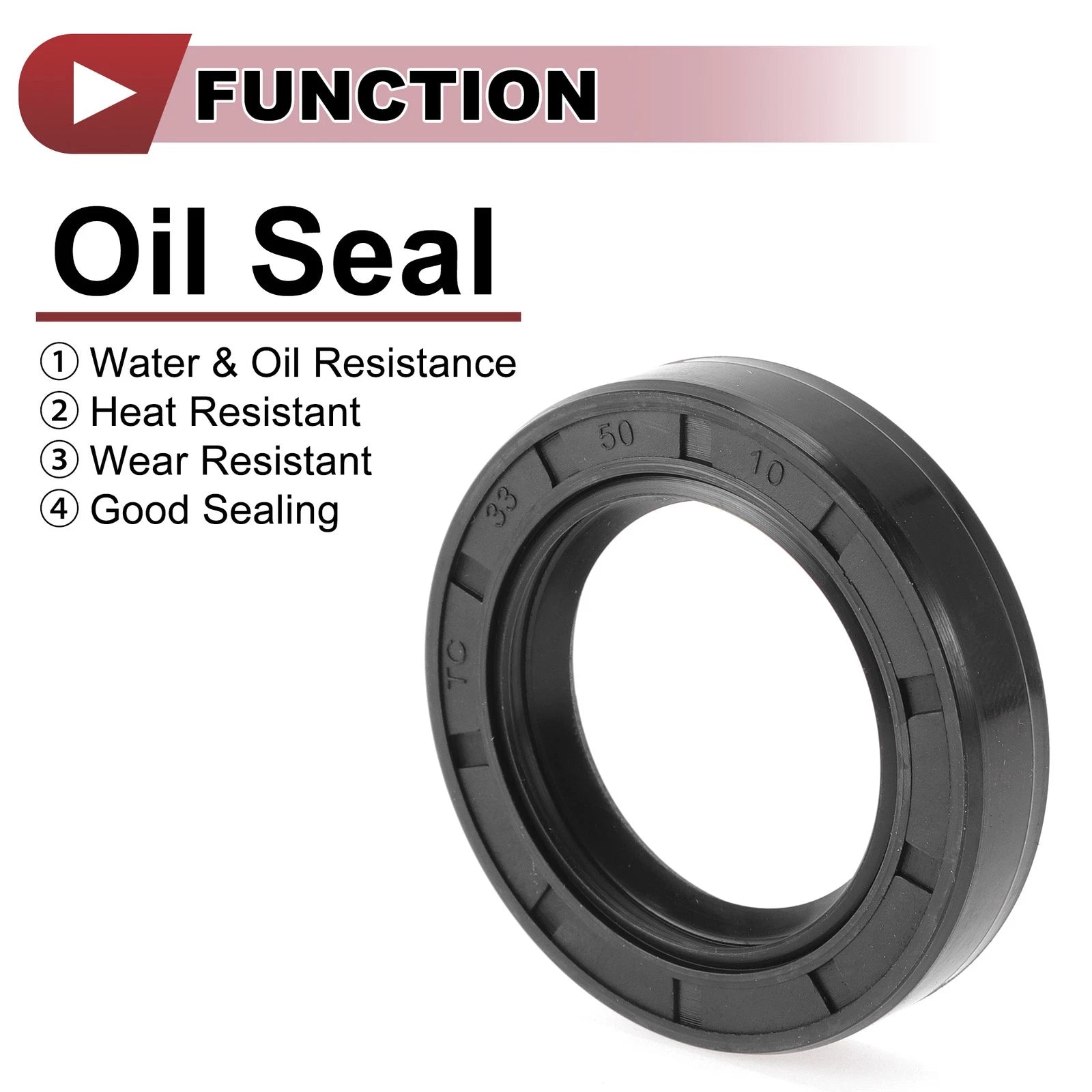 Set of 5 Rotary Shaft Oil Seals 33x50x10mm Nitrile Rubber 672668828670