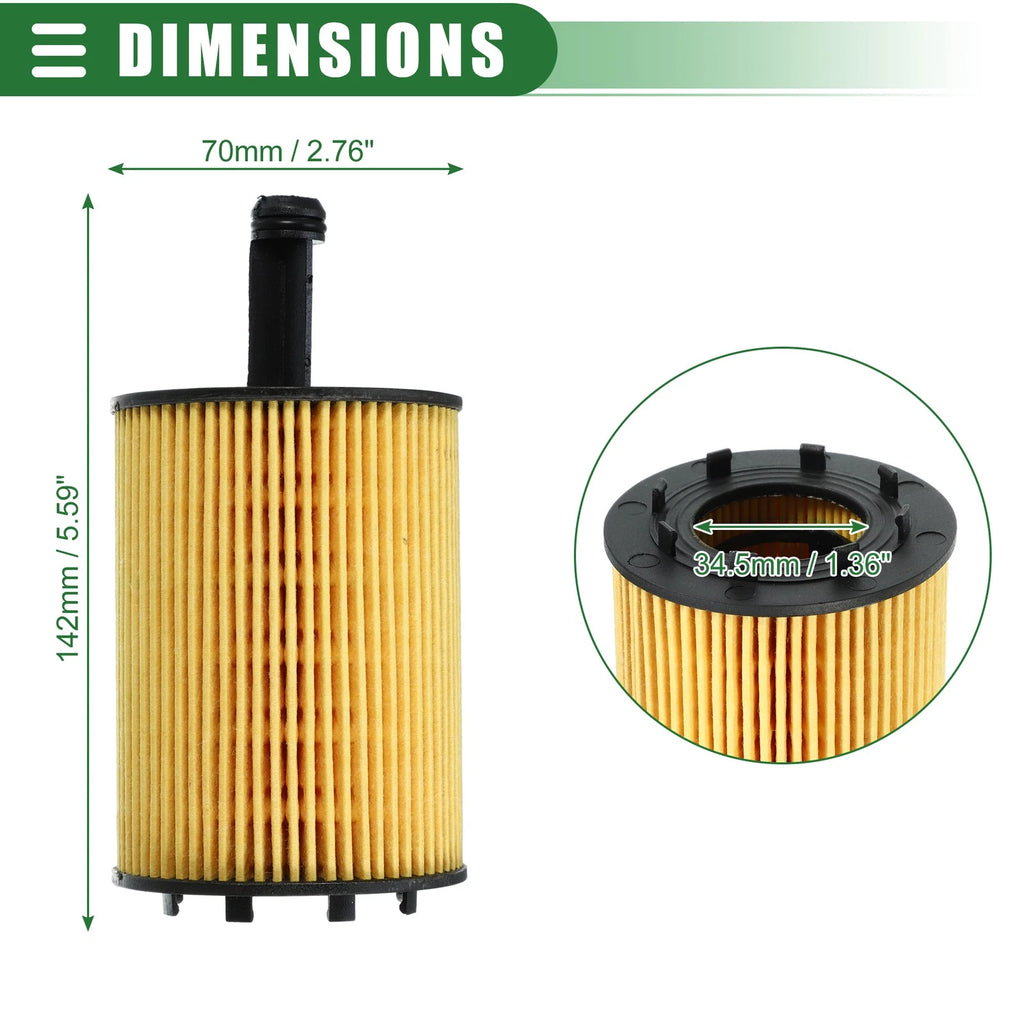 Set of 2 Engine Oil Filters for Audi A3 (No. 045115466/071115562C)