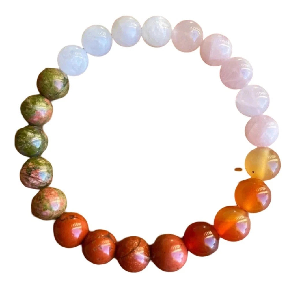 8MM Peacock Stone Beaded Bracelet for Men and Women