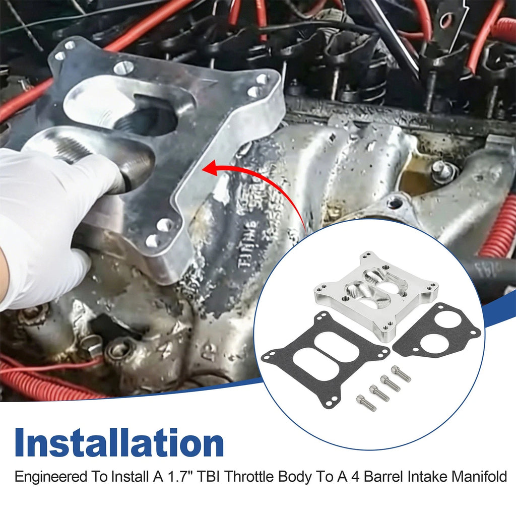 Carburetor to TBI Intake Manifold Adapter for Holley Edelbrock (1.7")