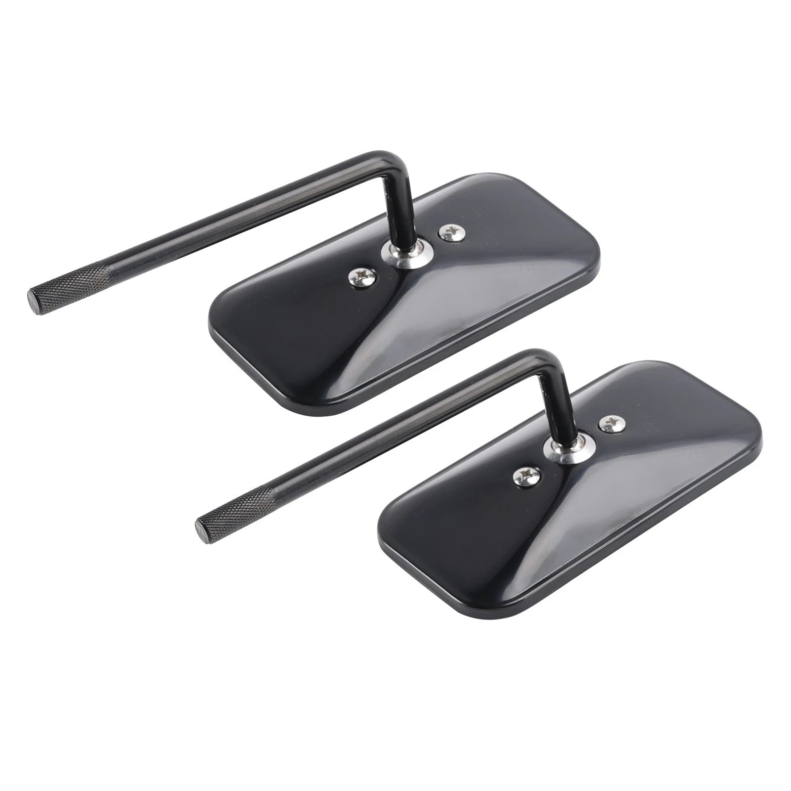 Black Retro Rectangular Mirrors for Cafe Racer Bobber Chopper Tracker