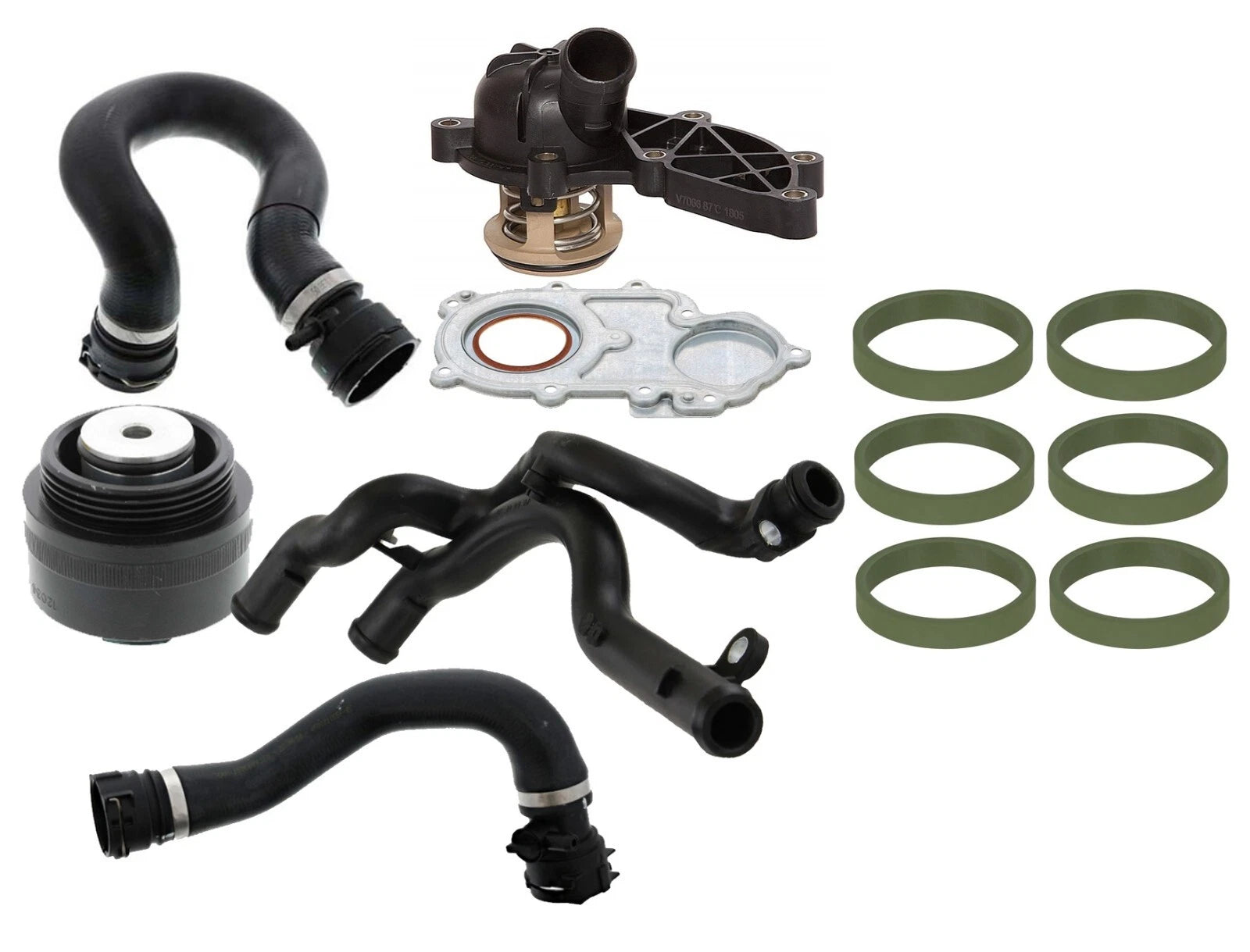 Rein Upper Lower Radiator Hoses Thermostat Intake Manifold Gaskets Kit for