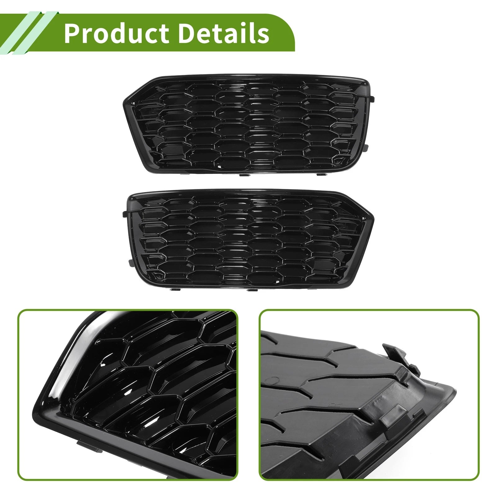1 Pair Fog Light Grills for Audi Q5 (No. 80A807679D/80A807680D)