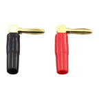 Set of 2 90 Degree L Type Banana Connectors 4mm for Speaker Wiring