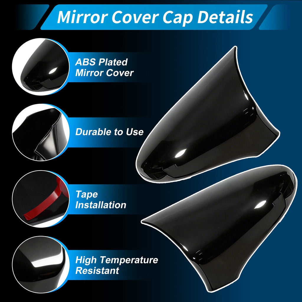 2Pcs Side Mirror Caps for Lexus IS GS LS ES RC F-Sport (2013–2020) Glossy Black