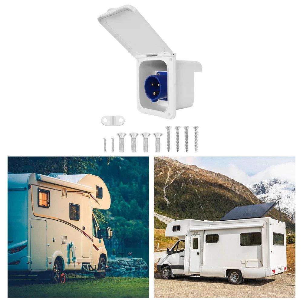 RV Power Inlet 32A Flush Mounted Socket for Motorhome Trailer