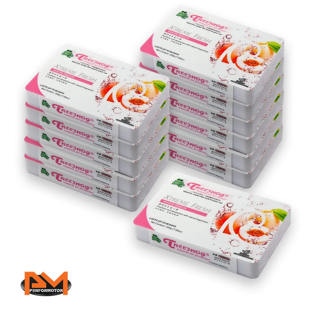 Air Freshener for Car/Office - X12 Tree Frog White Peach Scent 200g