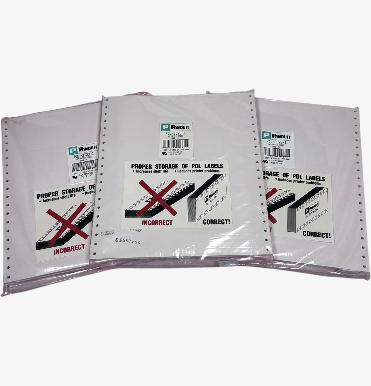3000 Sheet Dot Matrix Label for Panduit PDL-3523-1 (Vinyl)