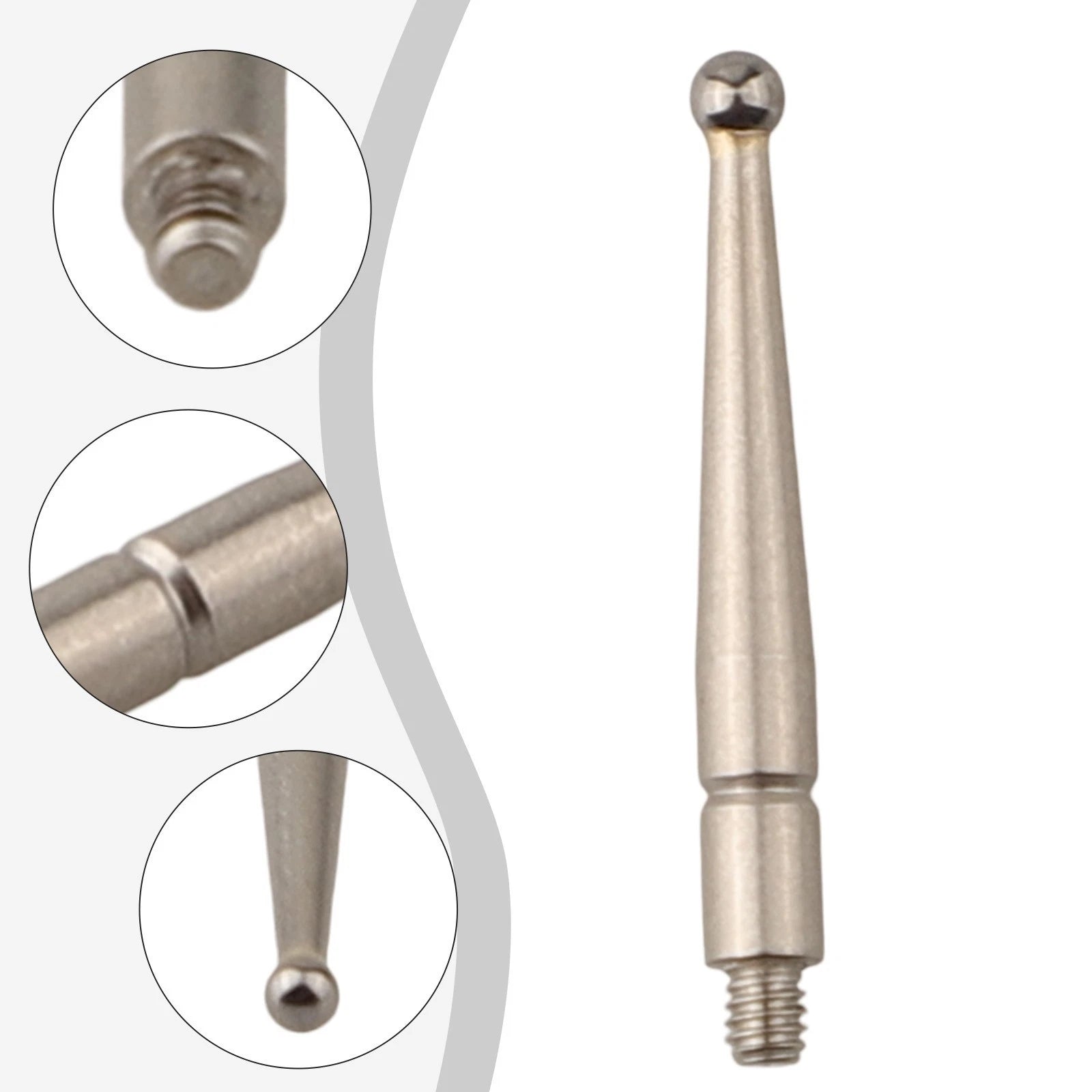 Dial Test Measurement Tool Tungsten Steel Ball Tip & Threaded Rod