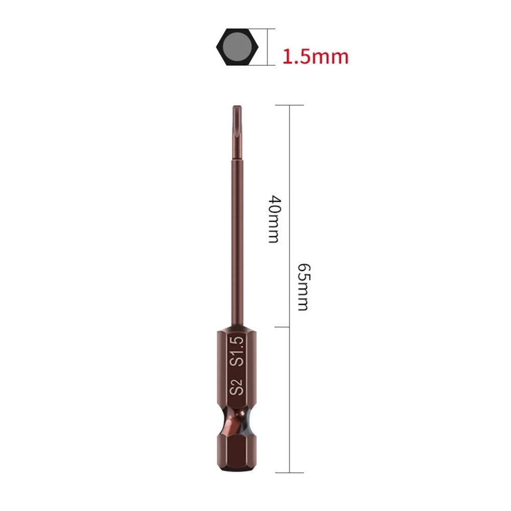 Set of 4 Magnetic Hex Screwdriver Bits 65mm for Power Tools