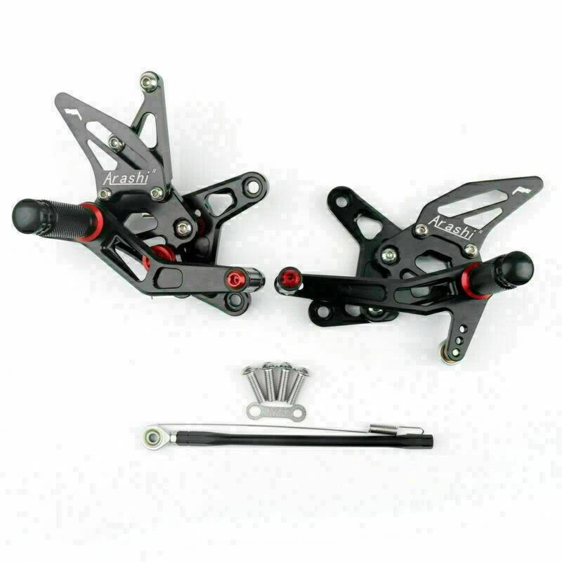 Rearset Foot Pegs for Kawasaki ZX6R (2007–2008) Black