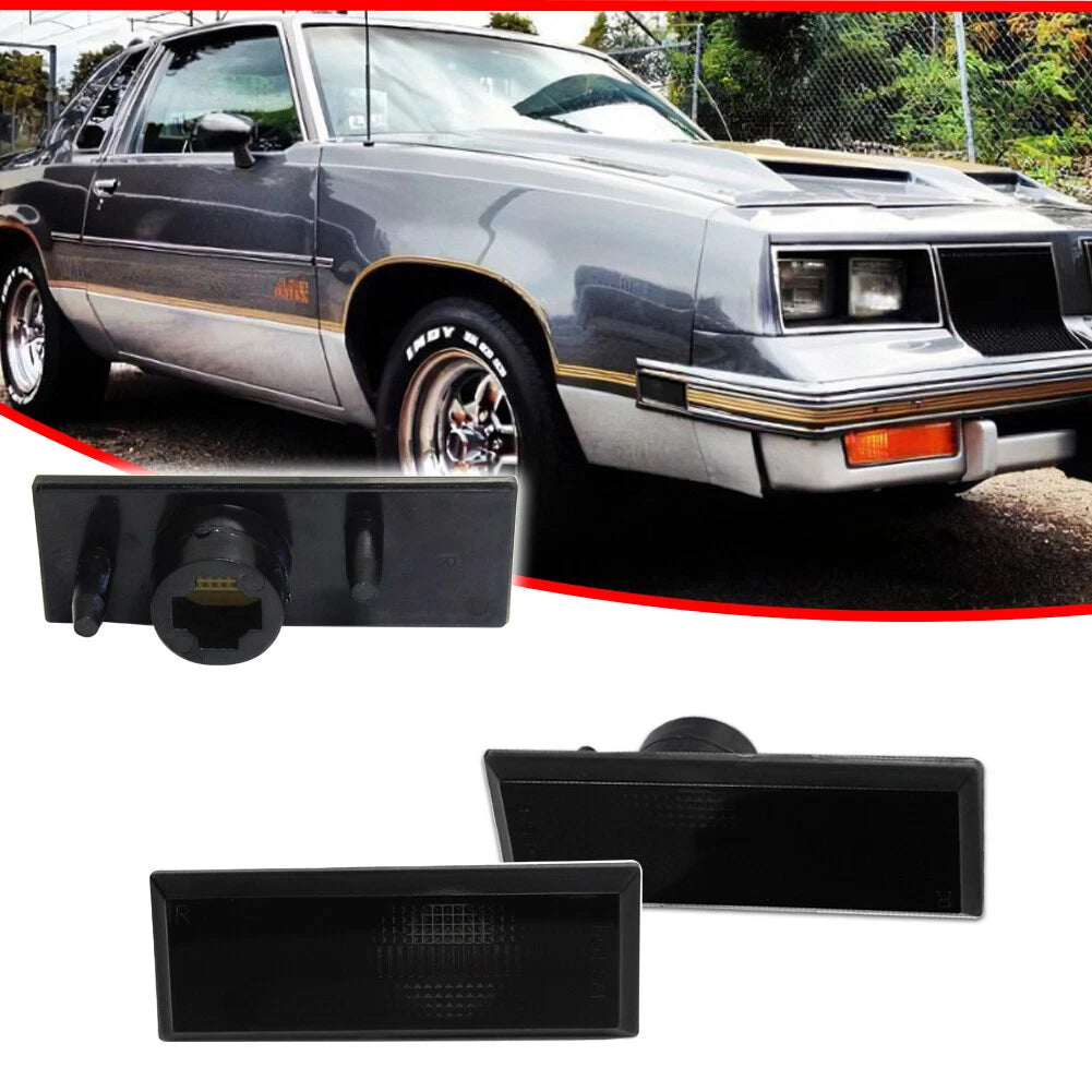 2X Smoke Side Marker Light Lens for Oldsmobile Cutlass 442 (1981–1988)