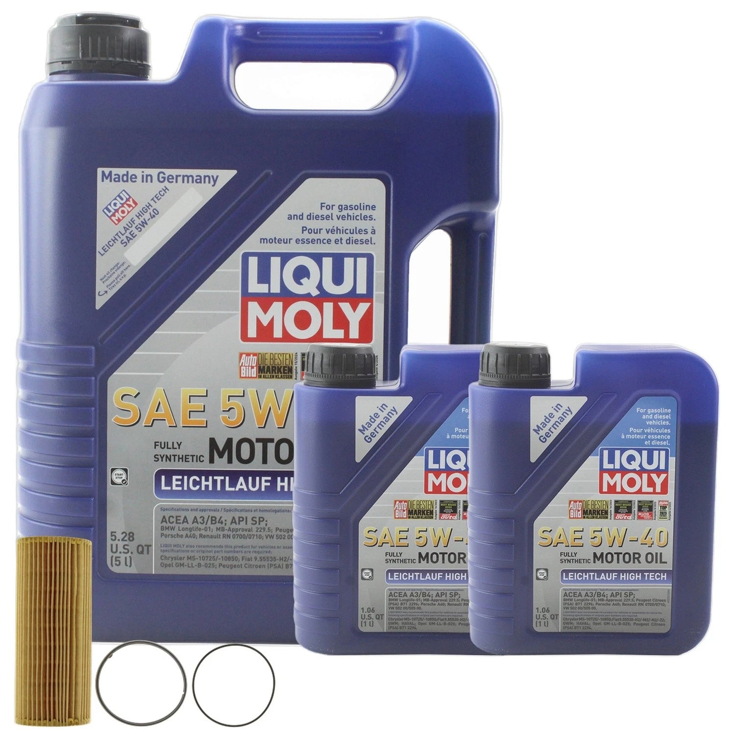 Liqui Moly Leichtlauf High Tech 5W40 Engine Oil Change Kit for A4 A6 S6 (2000–2023)