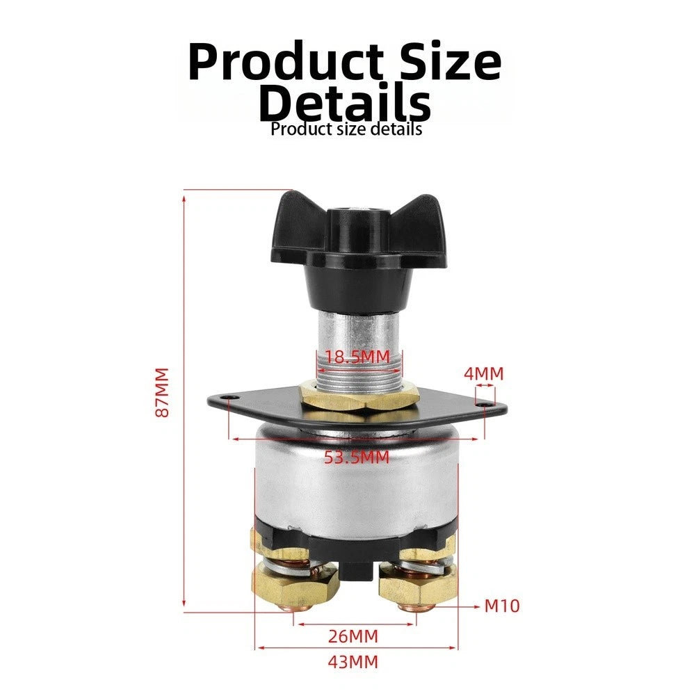 100A Battery Isolation Switch for Cars RVs Marine Vessels