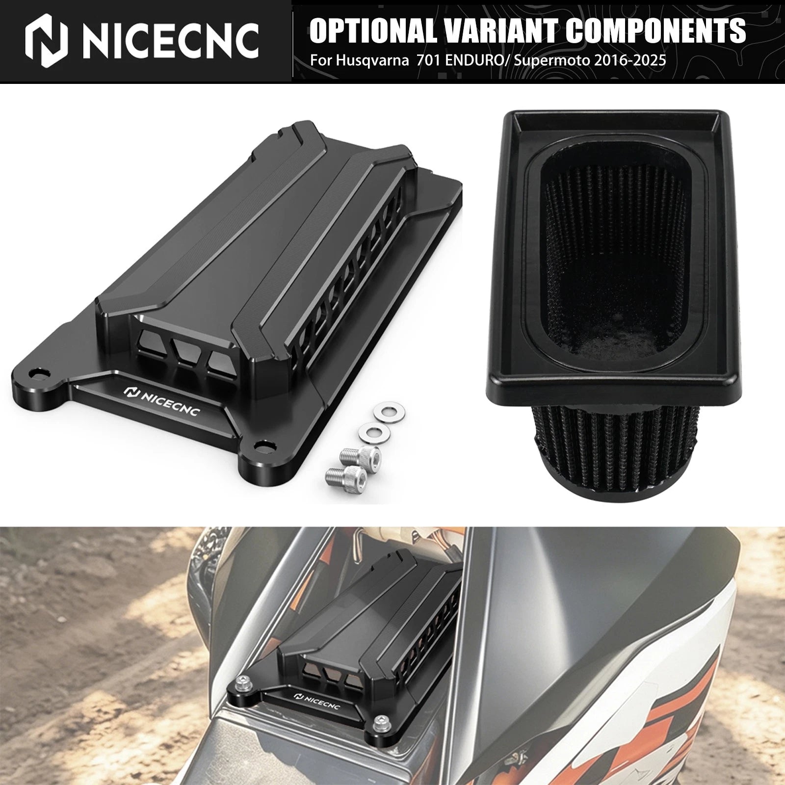 Air Filter Box Cover & High Flow Air Filter for KTM 690 Enduro (2013–2023)
