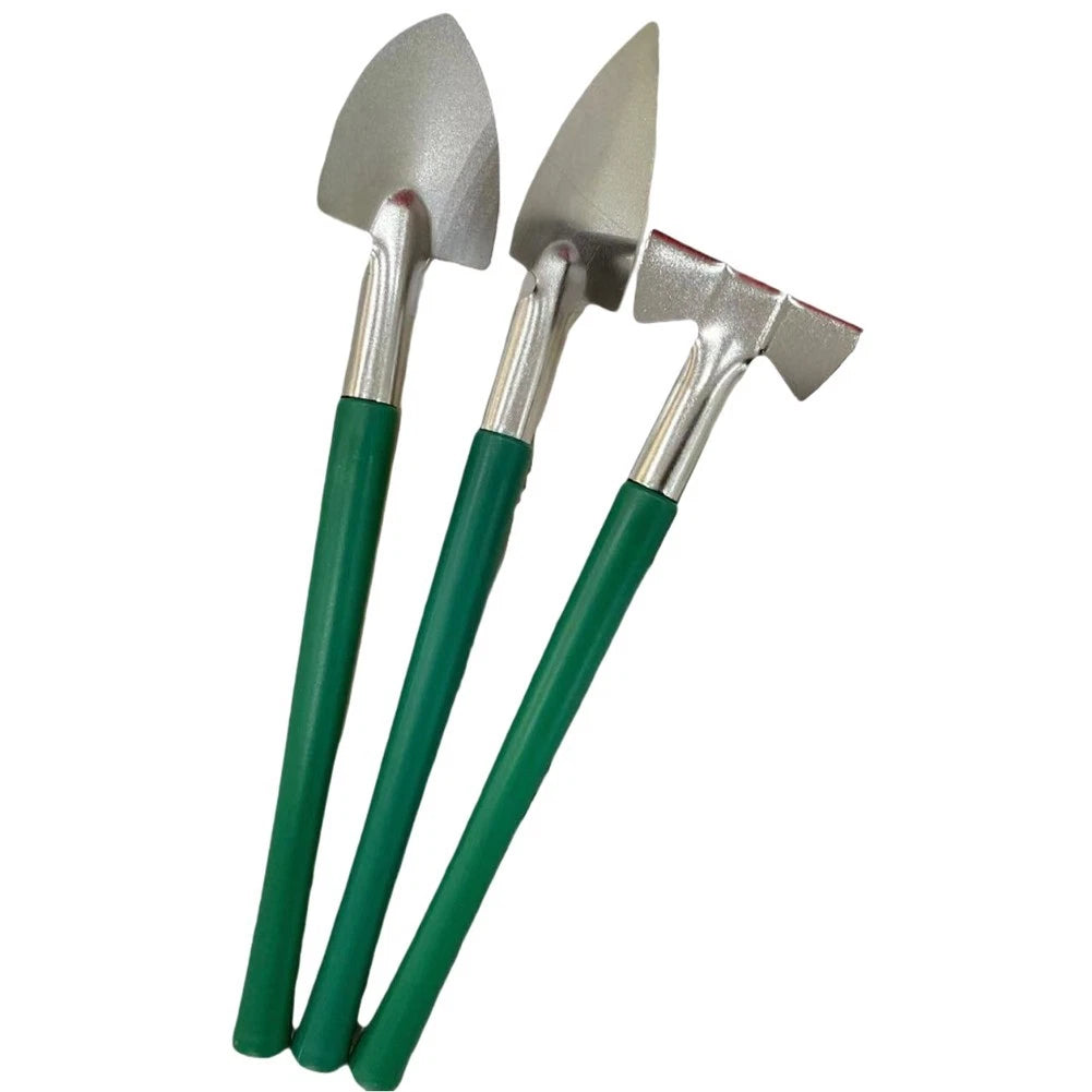 3-Piece Stainless Steel Gardening Tools Kit (Rake, Trowel, Shovel)