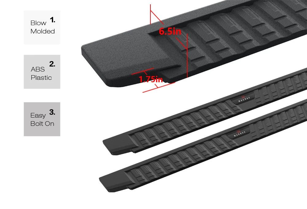 Black Running Boards for Ford F150 Super Cab (2004-2014)