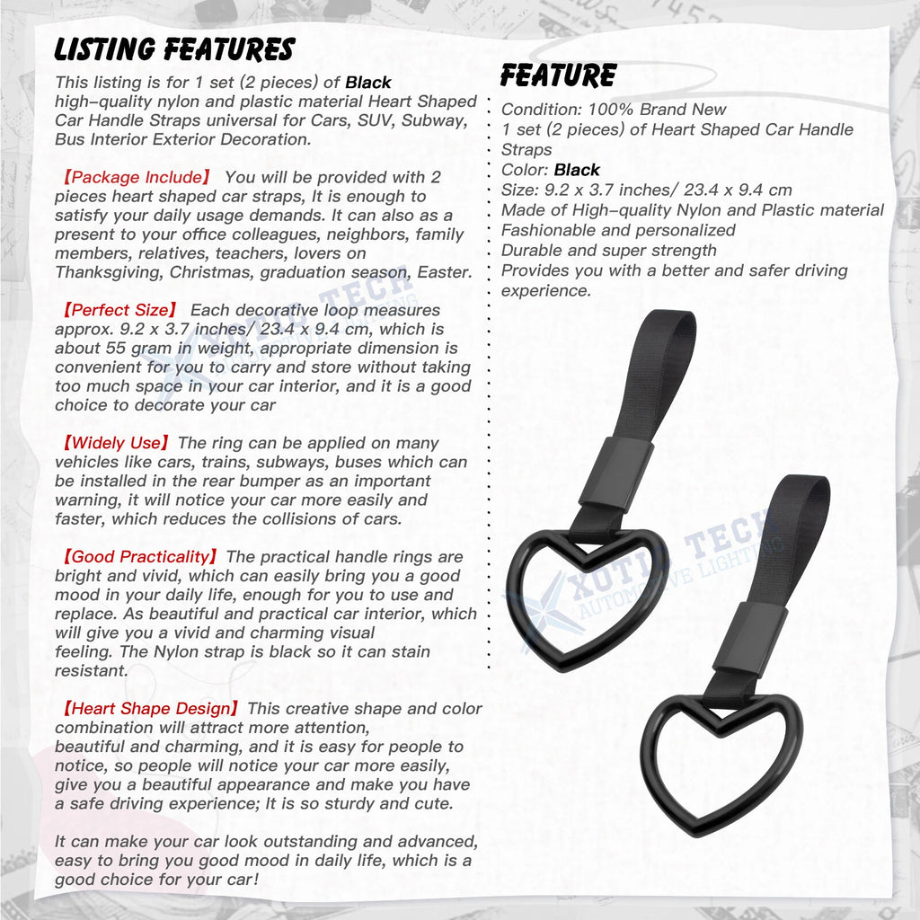 Hand Ring Straps Loop Circle Drift Charm for Heart-Shaped JDM Tsurikawa (-)
