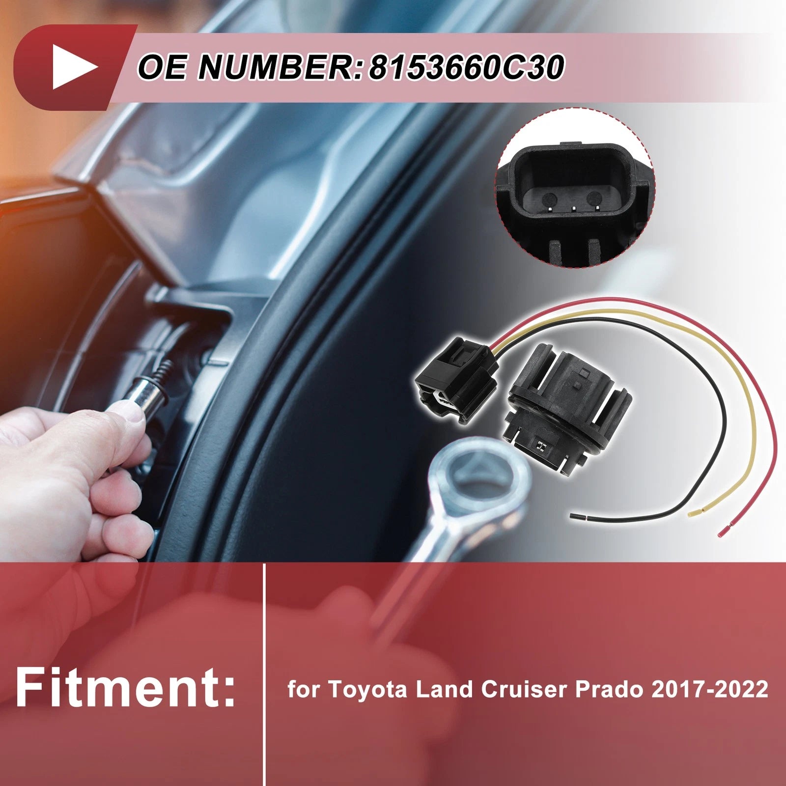 Set of 1 Tail Light Socket Wiring for Toyota Land Cruiser Prado (2017–2022) No. 8153660C30