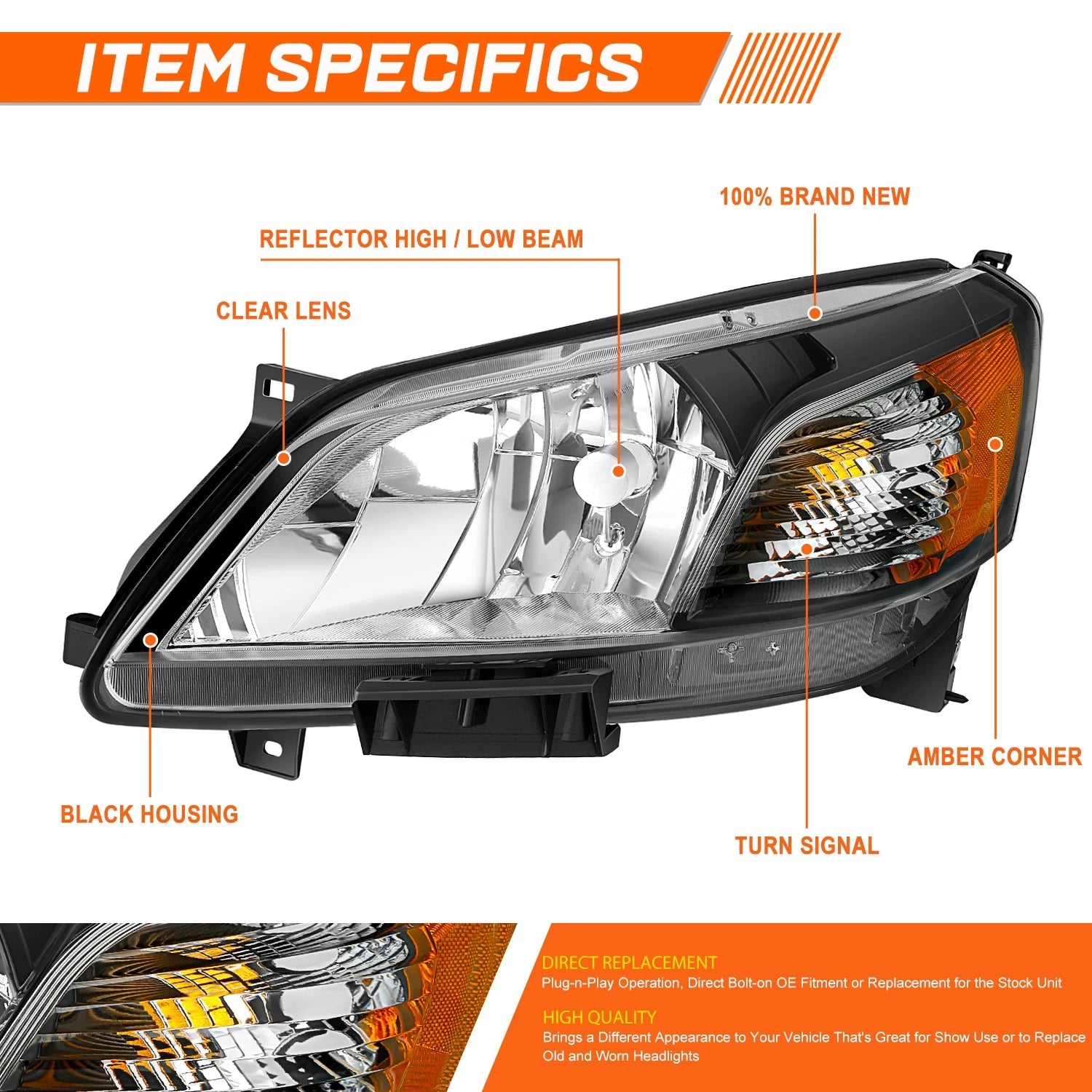 Dual L-Bar LED Headlights for Dodge Ram (1994–2002) Chrome Housing
