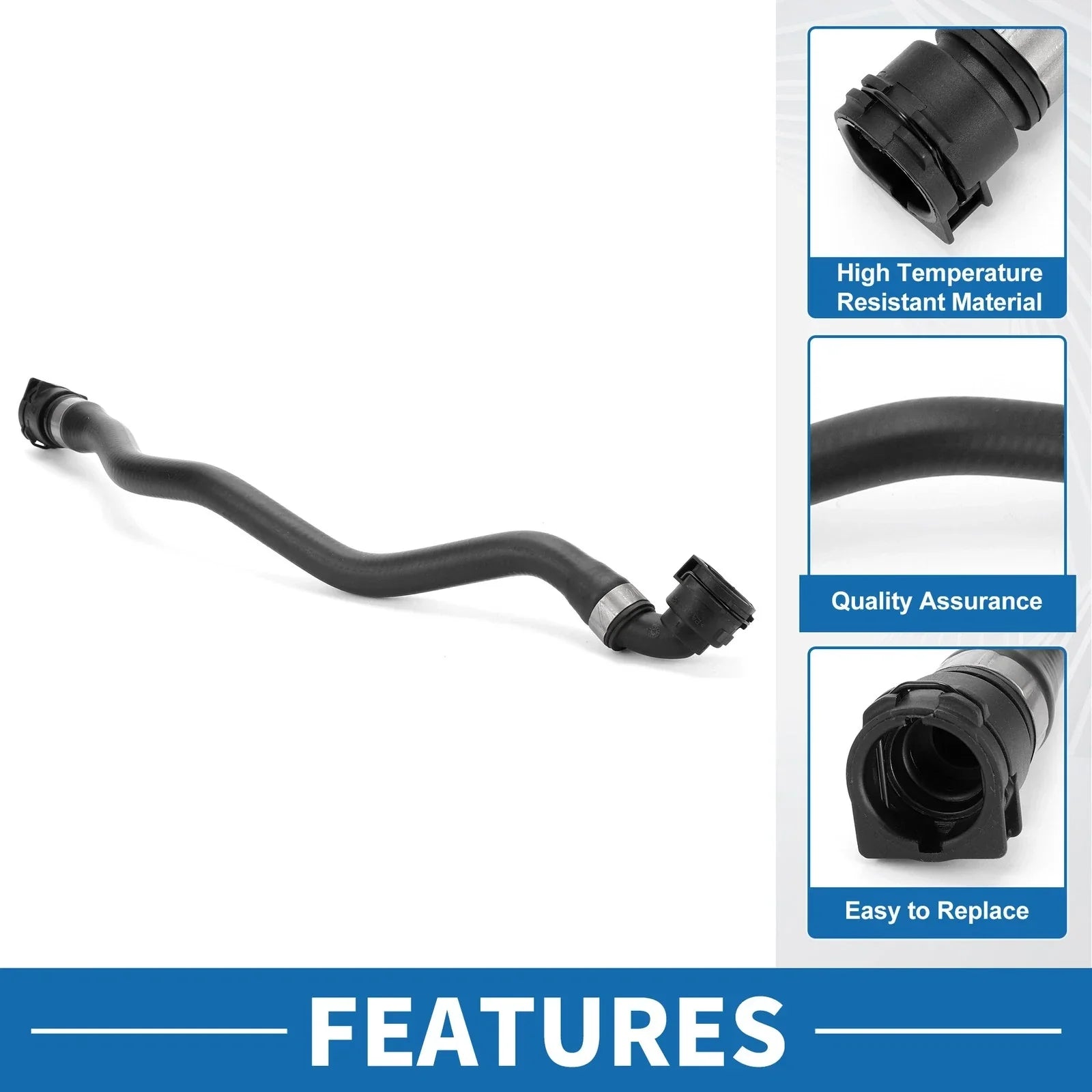 Radiator Hose for BMW X6 XDrive50i (2008 - 2019) Rubber Black