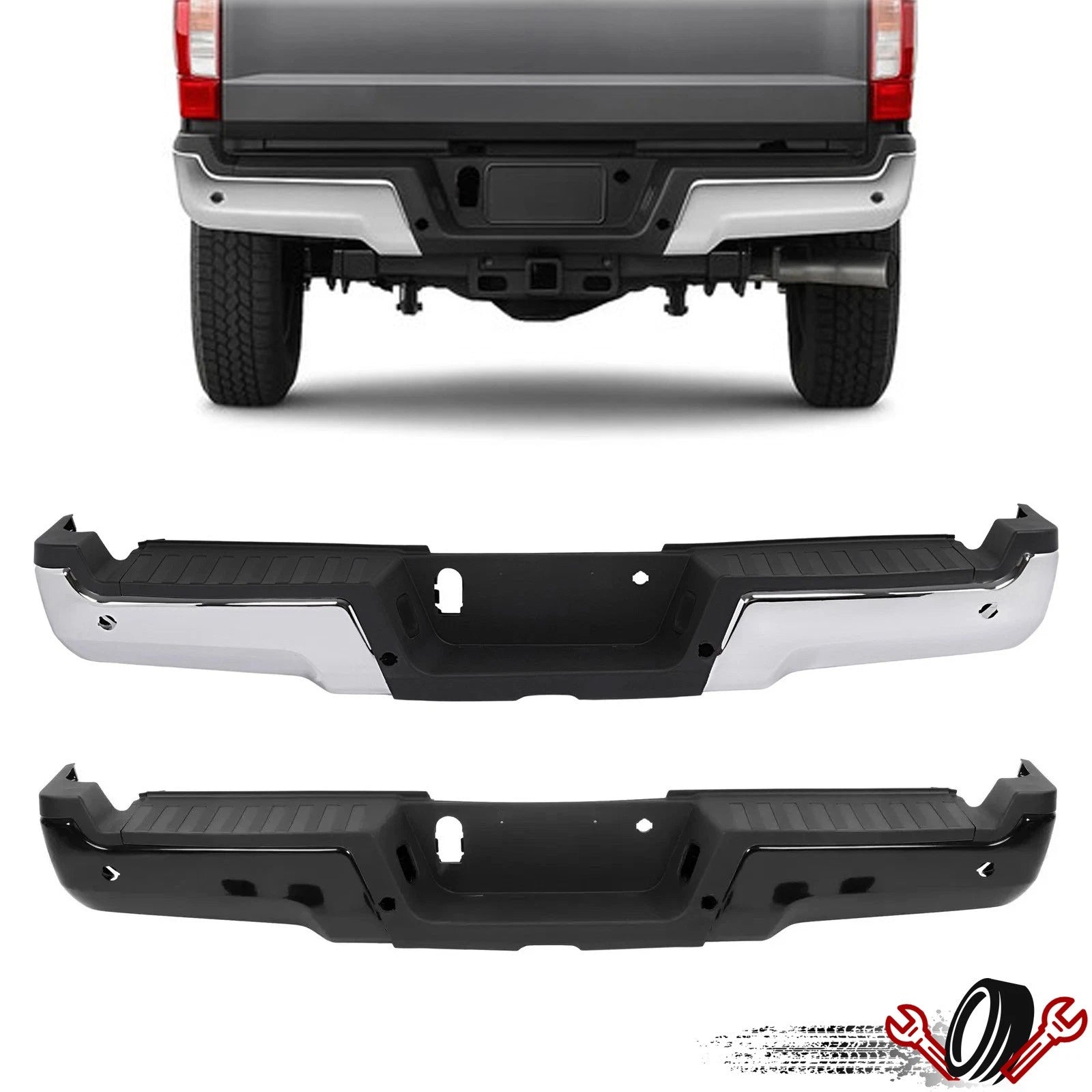Chrome Rear Bumper Assembly for Ford F250 Super Duty (2017–2022)