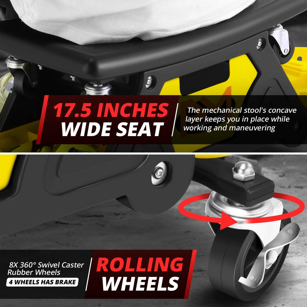 Mechanics Roller Seat for Tool Storage (25-1/2" L X 13" H X 12" W)