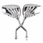 Skull Skeleton Hand Rearview Mirrors for Motorcycle (8mm)