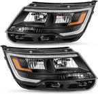 LH+RH Headlight Assembly Pair w/LED DRL for Ford Explorer (2016–2019)