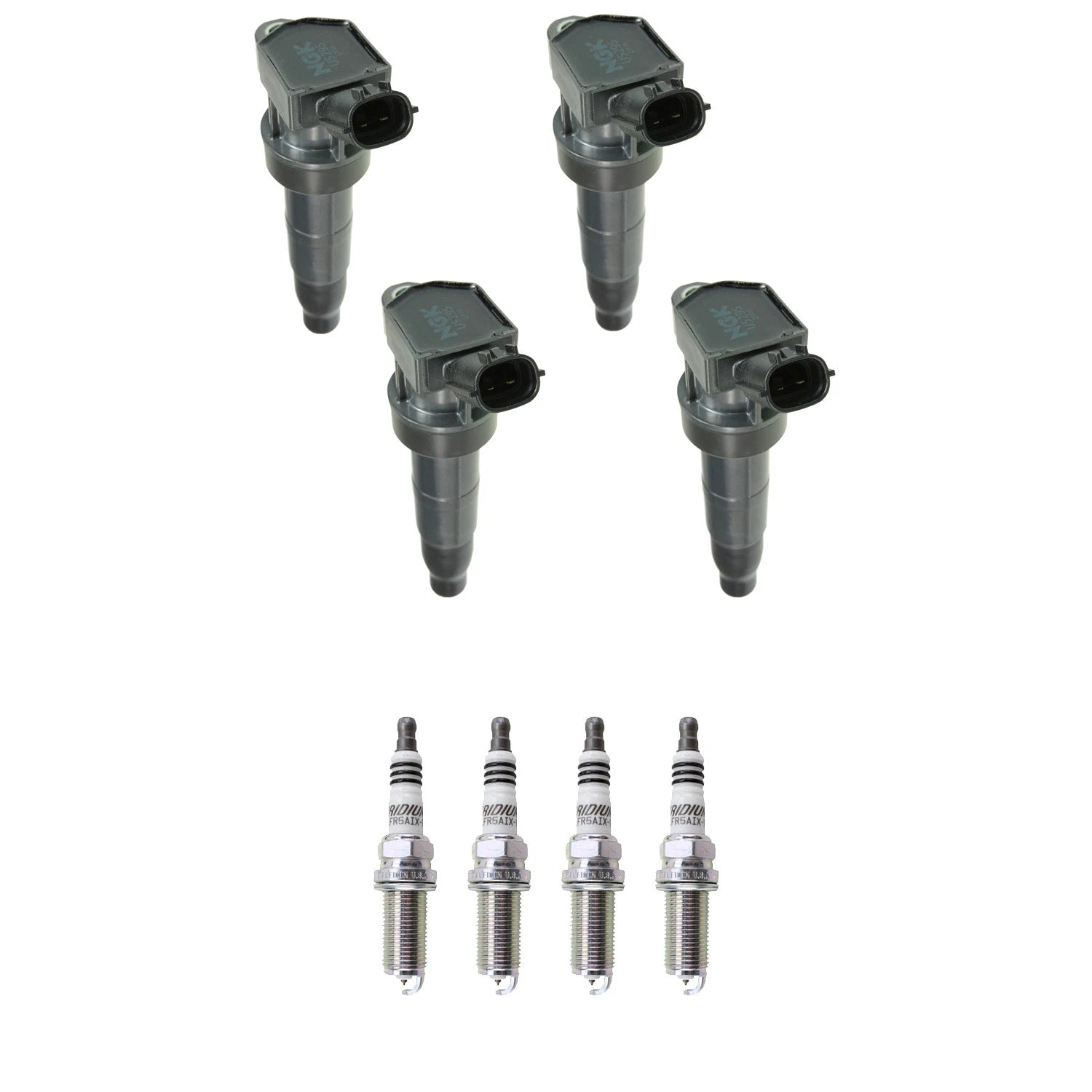 Set of 4 NGK Ignition Coils & Iridium Spark Plugs for Hyundai Santa Fe Sonata Tucson