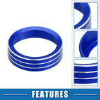 2X AC Knob Ring Covers for Nissan Rogue (2014–2020) Blue