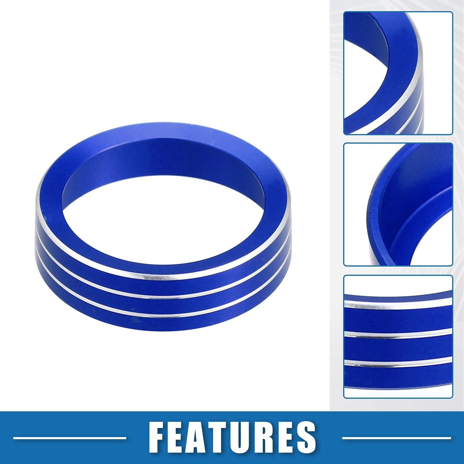 2X AC Knob Ring Covers for Nissan Rogue (2014–2020) Blue