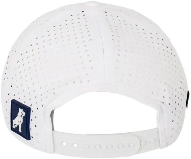Mack Trucks Snapback Hat with Perforated Panels, Flat Brim, Striped