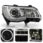 Chrome Halogen Headlight with LED DRL Projector for Chrysler 300 (2015–2023)