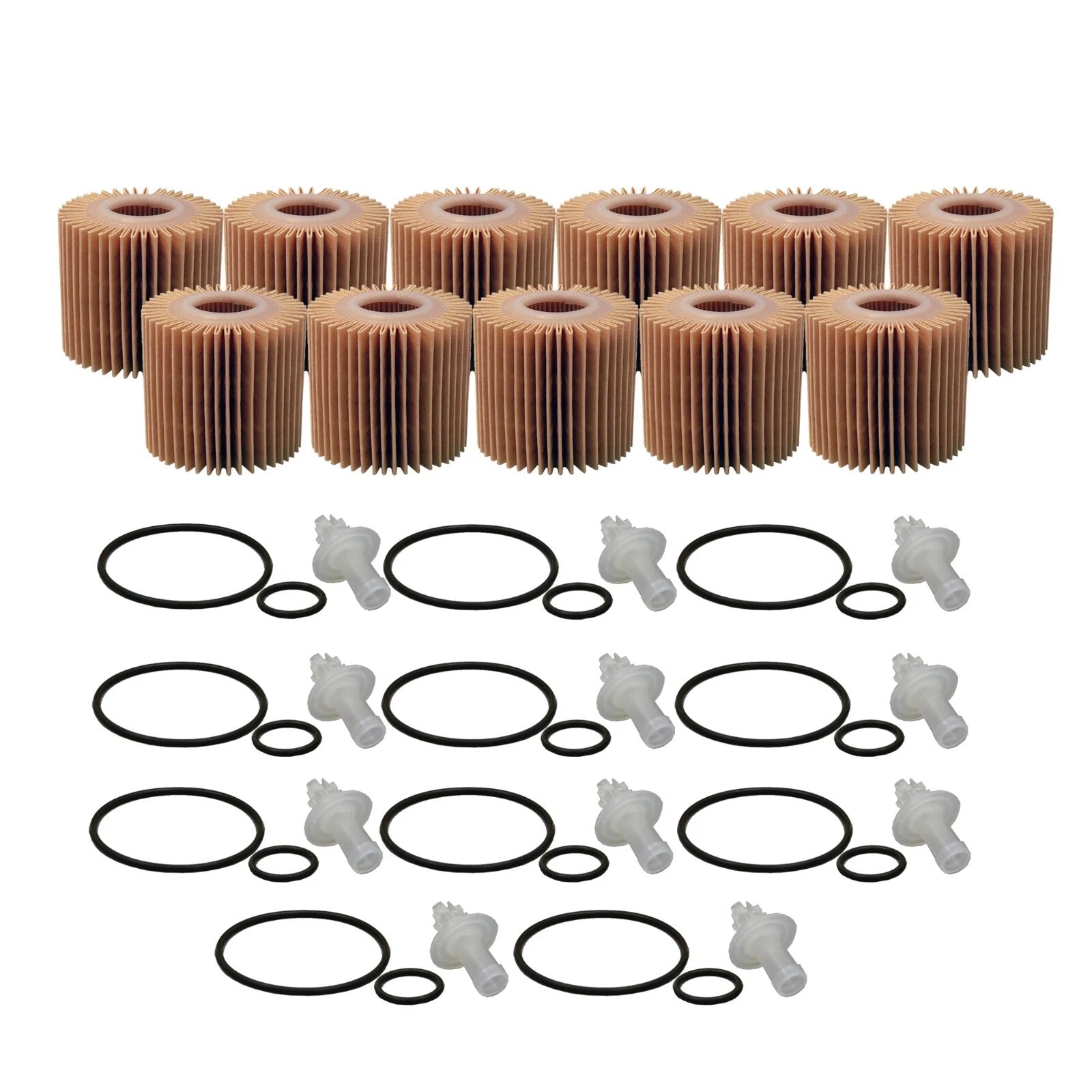 Set of 11 Engine Oil Filters for Lexus Scion Toyota (Metal Free)