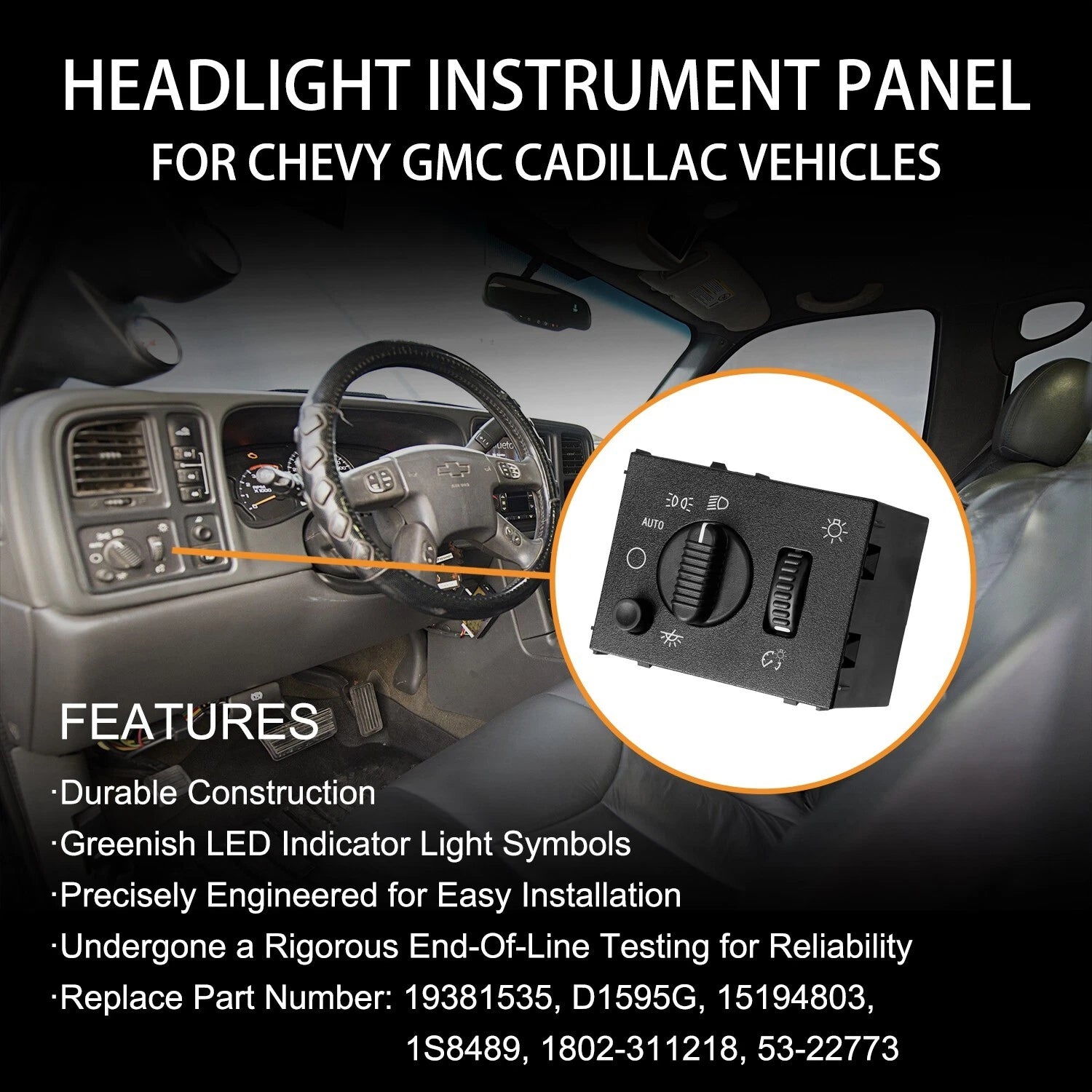 Headlight Dimmer Switch for Chevy Silverado GMC Sierra Yukon (2003-2007)