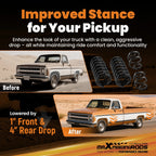 1" Front 4" Rear Drop Coils for Chevy Silverado C10 GMC Sierra (1963-1972)