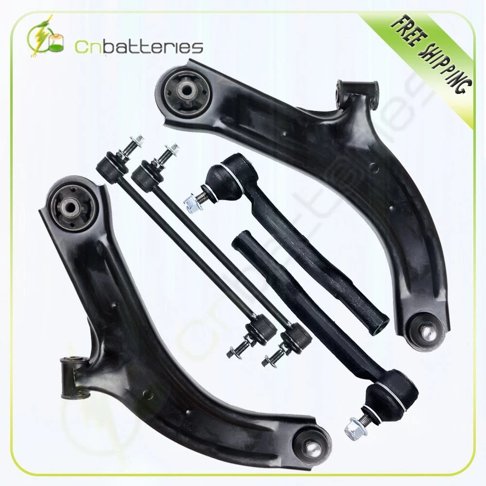 6pc Front Control Arms Tie Rod Ends Sway Bar Links for Nissan Versa (2007–2011)