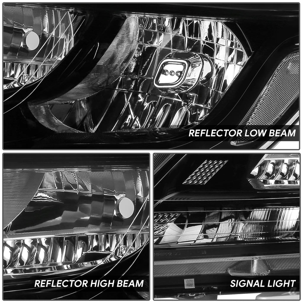 Headlight Assembly Pair for Nissan Pathfinder (2013–2016) Black Housing Clear Lens