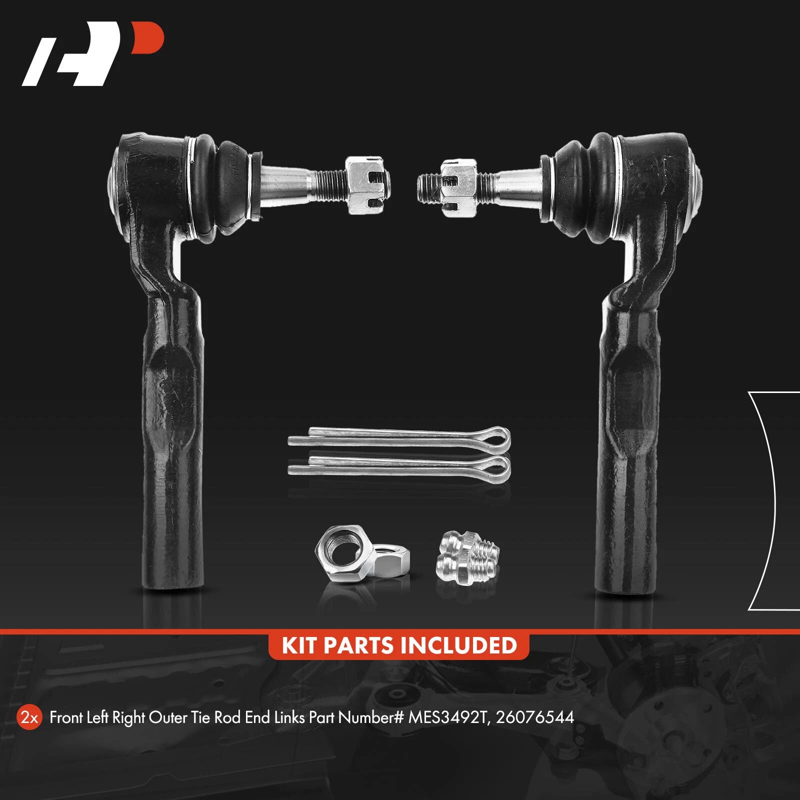 2X Front Outer Tie Rods for Chevy Silverado 1500 (1999–2006) GMC Sierra 1500