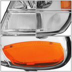 Set of 2 Chrome Housing Amber Corner Headlights for Jeep Grand Cherokee (1999–2004)
