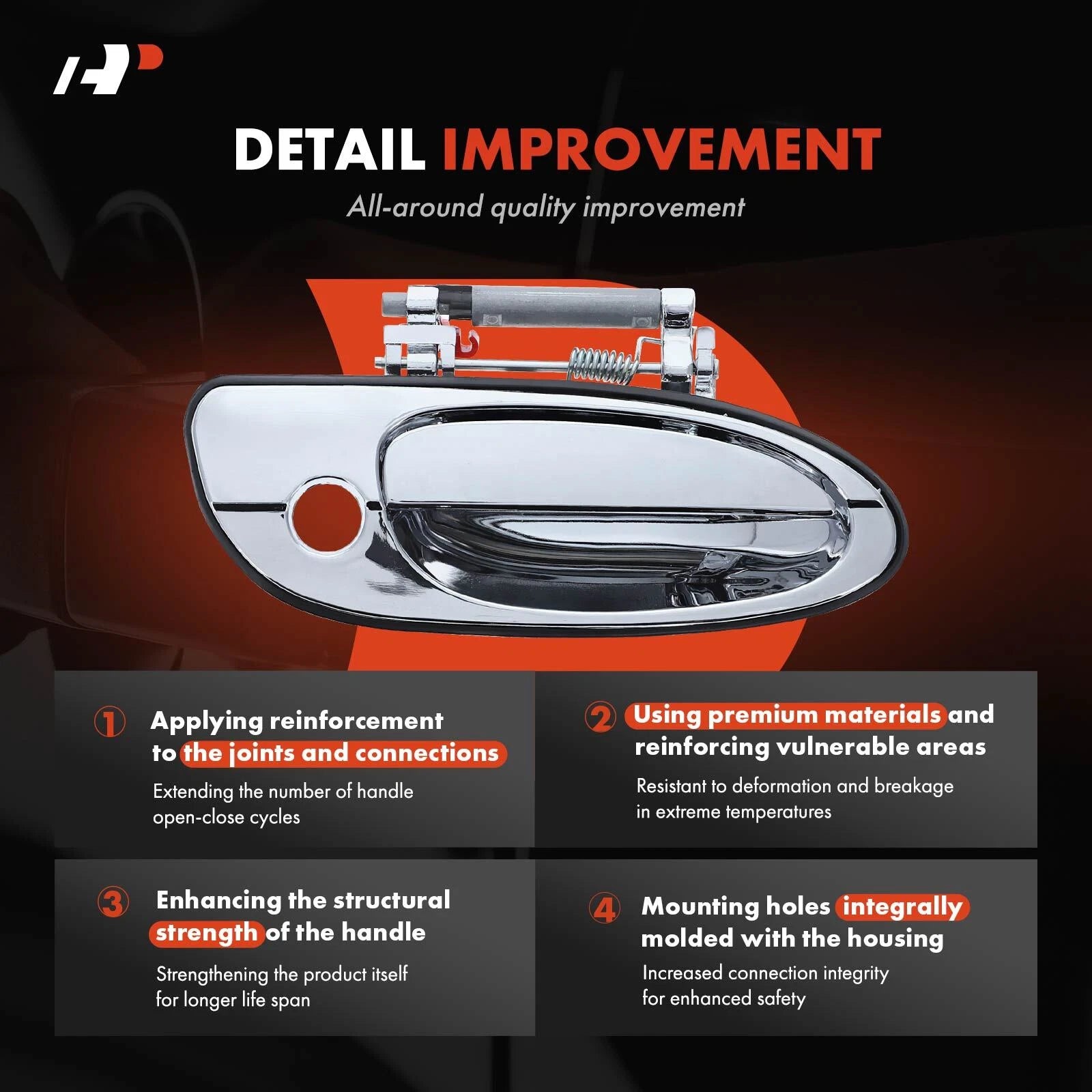Front Right Exterior Door Handle with Key Hole for Nissan Maxima (2000-2003)